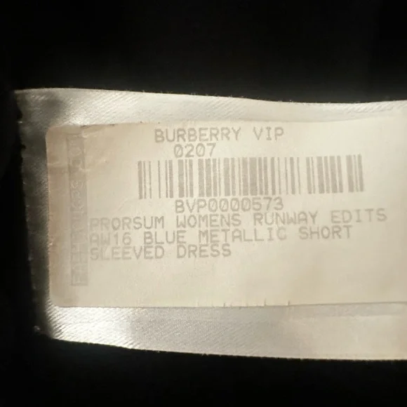 Burberry Prorsum Blue Metallic Short Sleeves Mini Dress size 4 - Picture 7 of 11